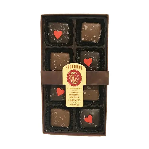8pc Sea Salt Caramels with Valentine Decorations