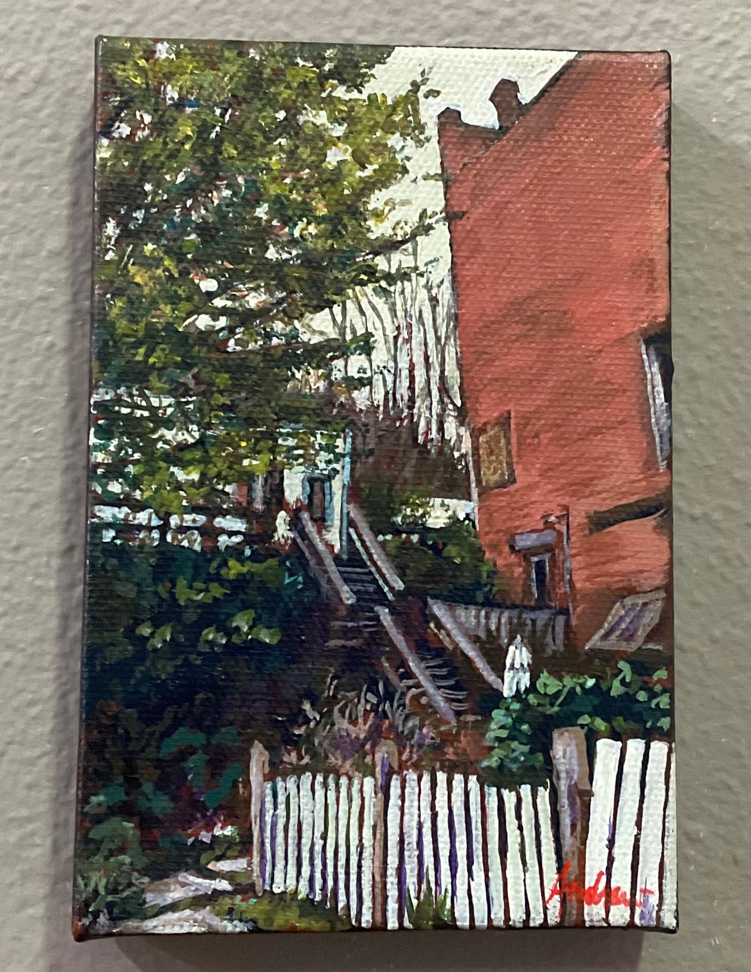 “Steps and Fence” Original Art by Andrew Sheldon