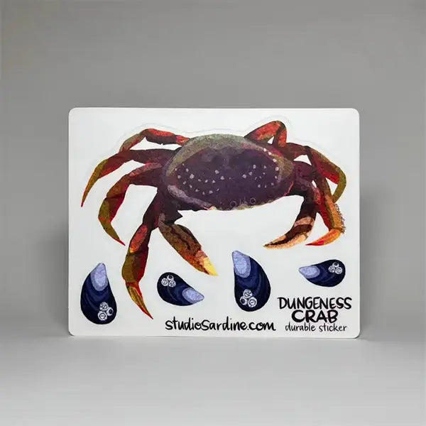Dungeness Crab and Mussels Clear Sticker Sheet