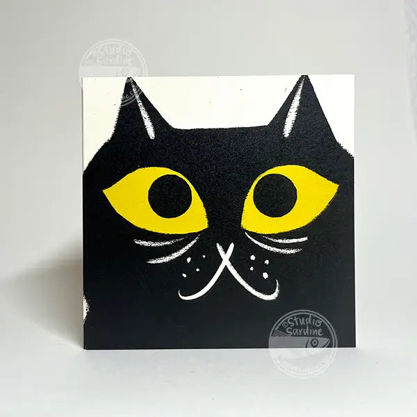 Black Cat Emote Mini Notecard