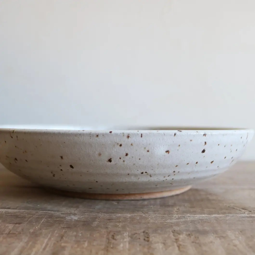 Speckled White Salad Bowl