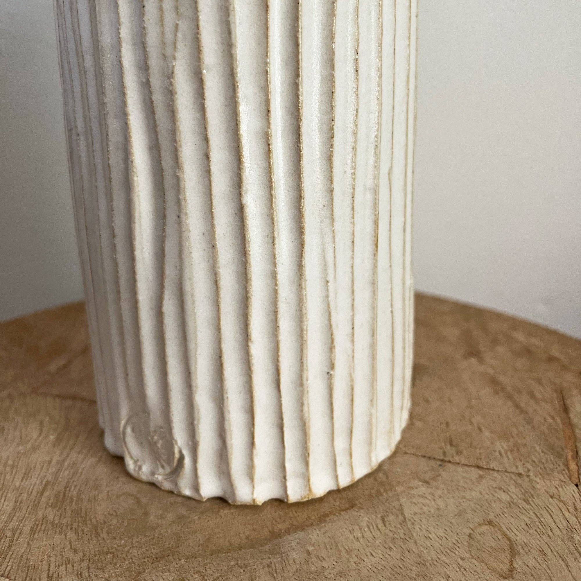 Tall Ribbed Vase: Large
