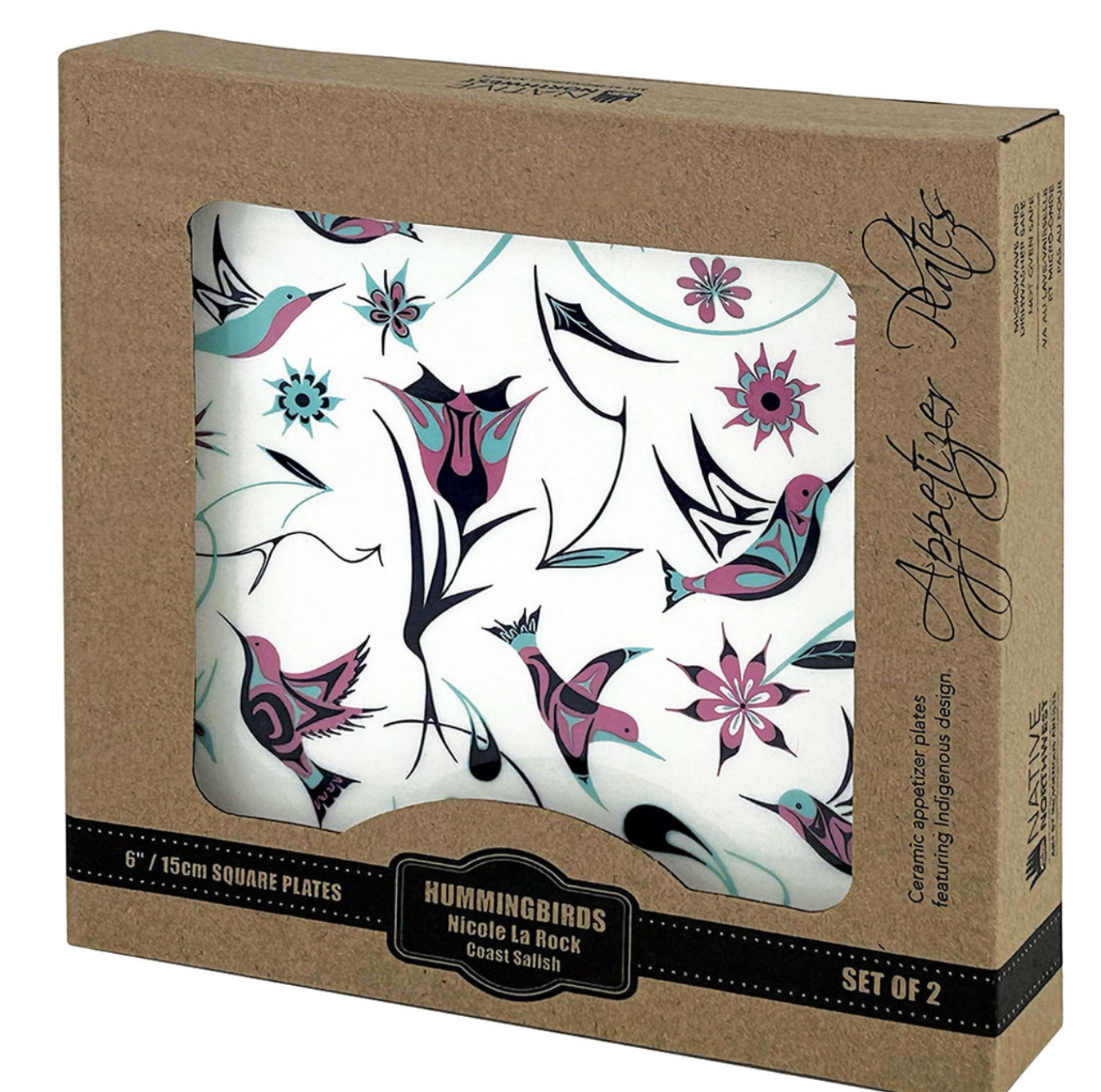 Hummingbirds by Nicole La Rock 6" Square Plates