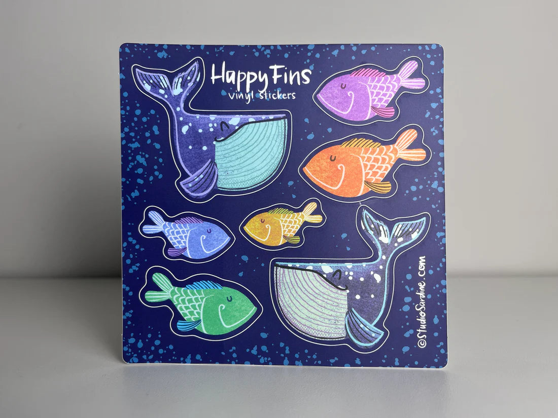 Happy Fins Vinyl Stickers | Studio Sardine