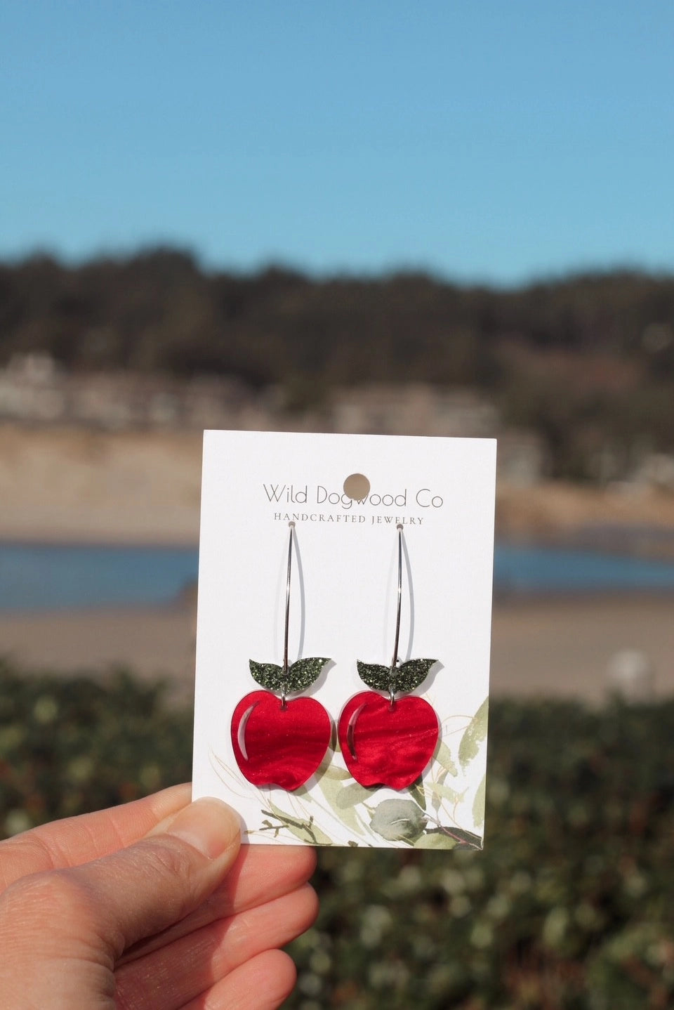 Apple Silver Dangle Earrings