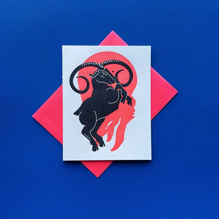 Aries Neon Card