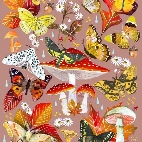 Autumn Flutter Art Print | Fall Wall Art | Watercolor Art