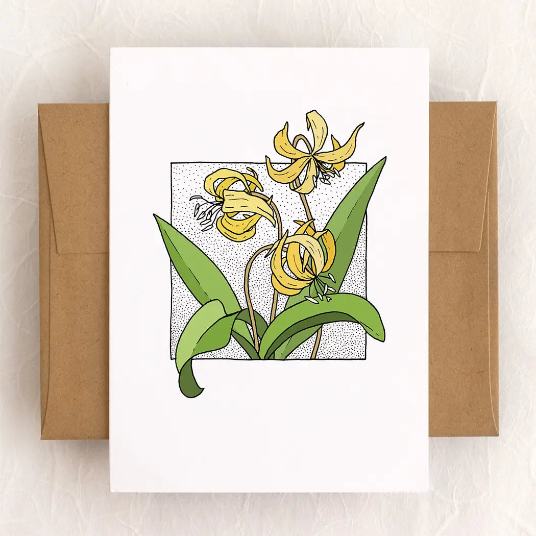 Avalanche Lily Blank Inside Greeting Card