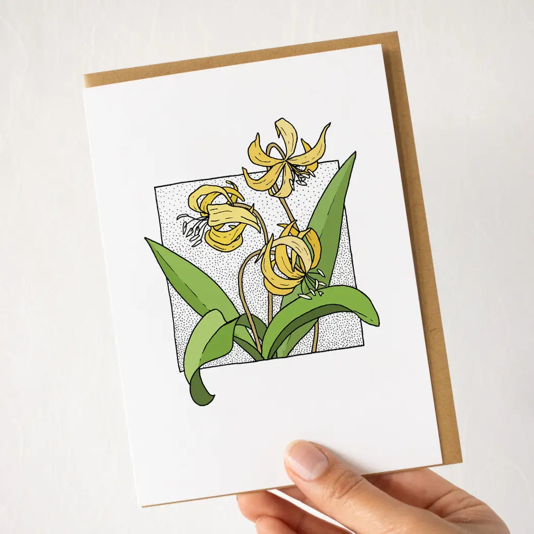 Avalanche Lily Blank Inside Greeting Card