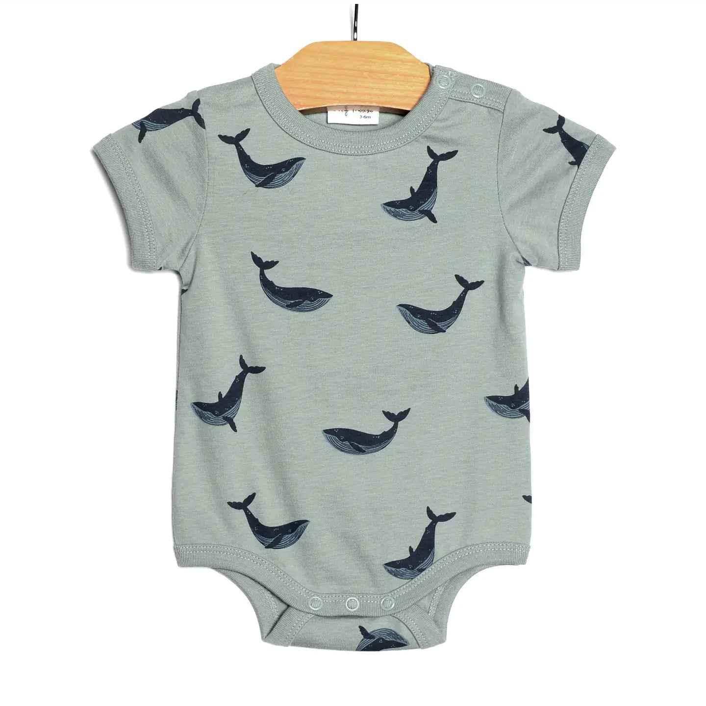 Baby Spring and Summer Bodysuit- Blue Whales