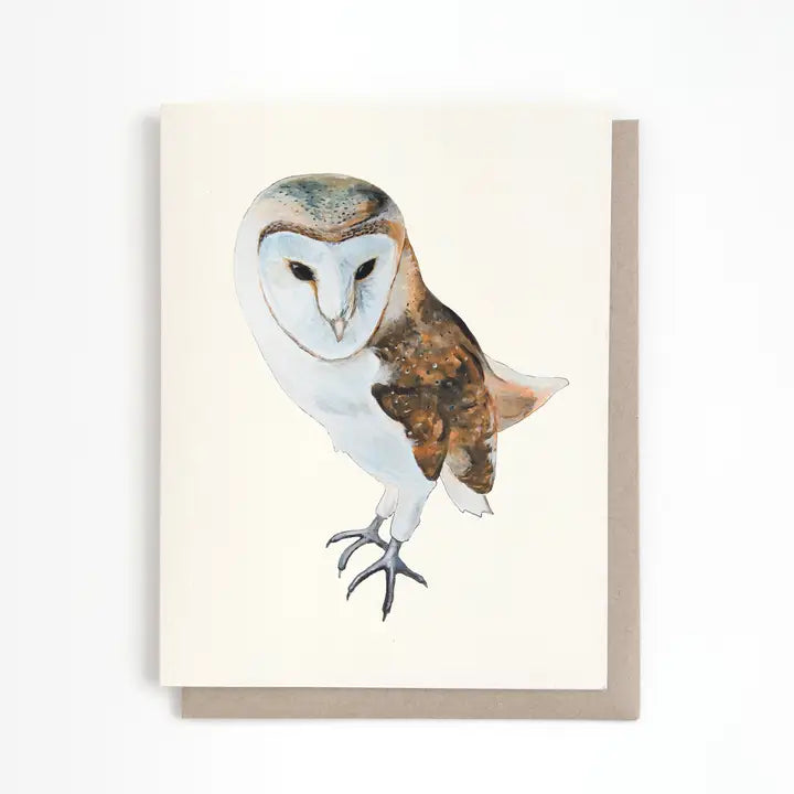 Barn Owl Blank Inside Greeting Card