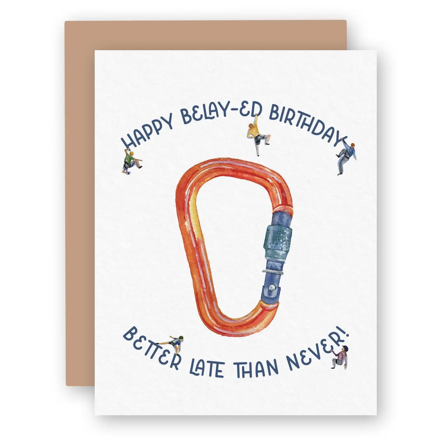 Happy Be-Layed Birthday Rock Climber | Watercolor Card