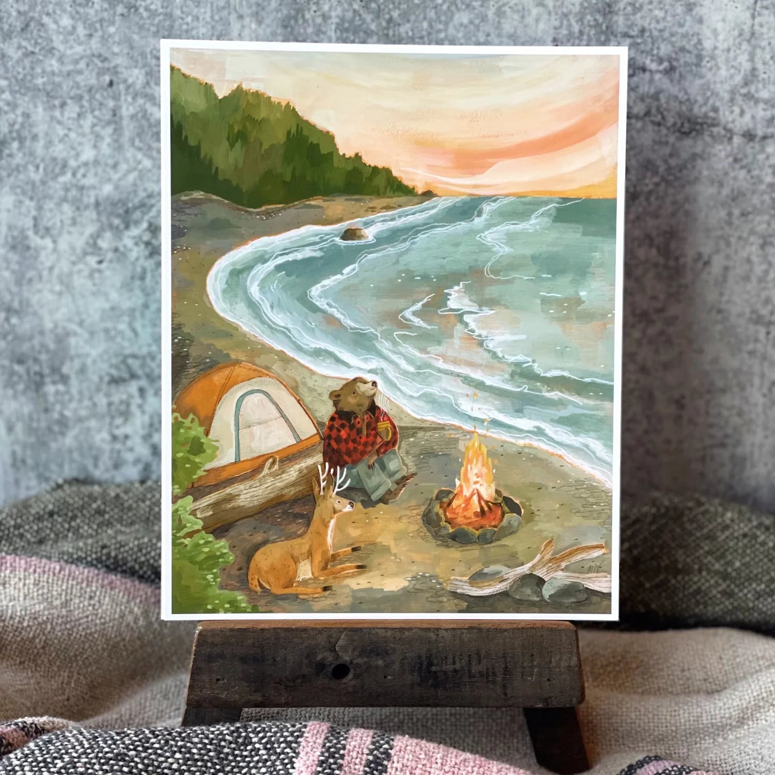 Beach Camping Art Print