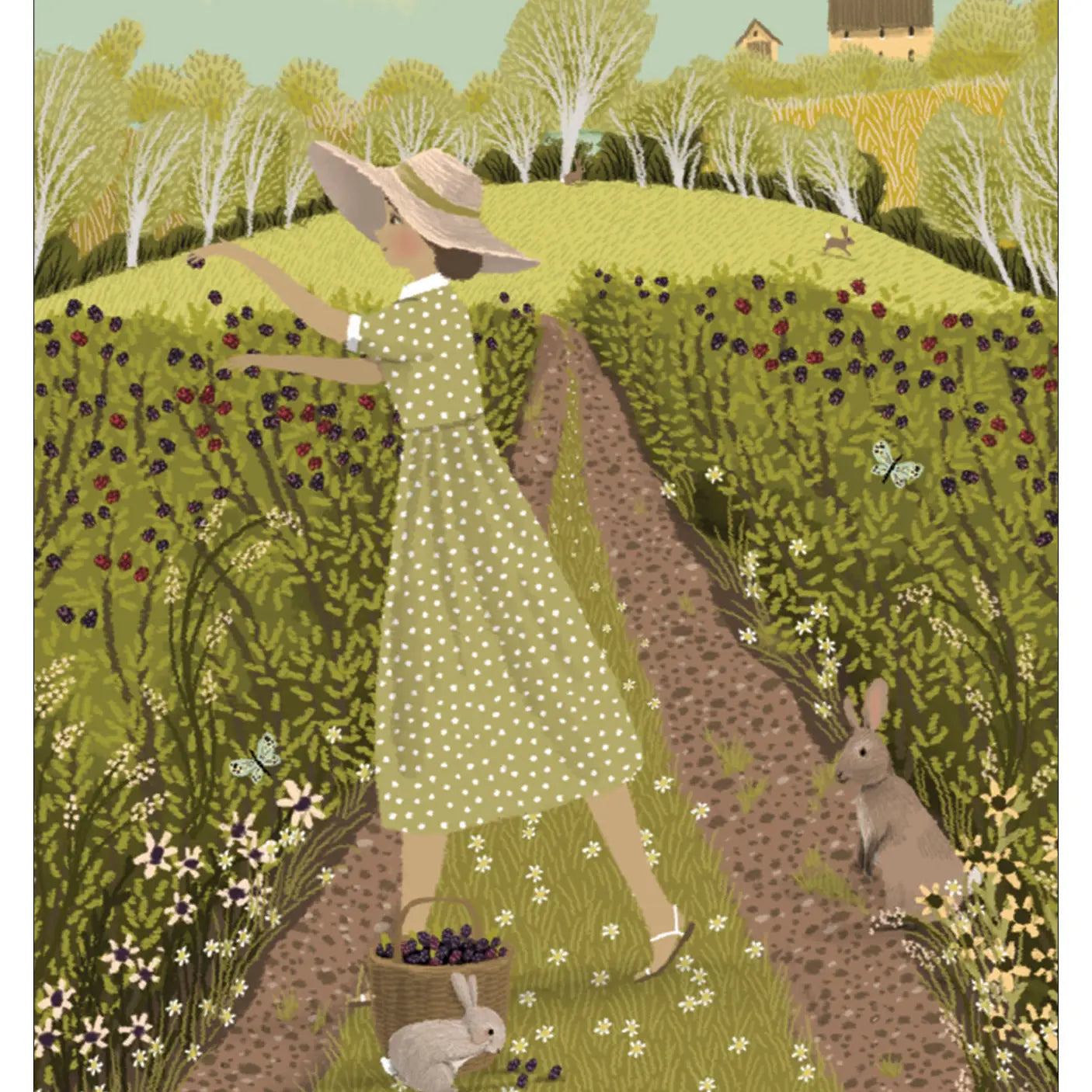 Berry Picking Greeting Card