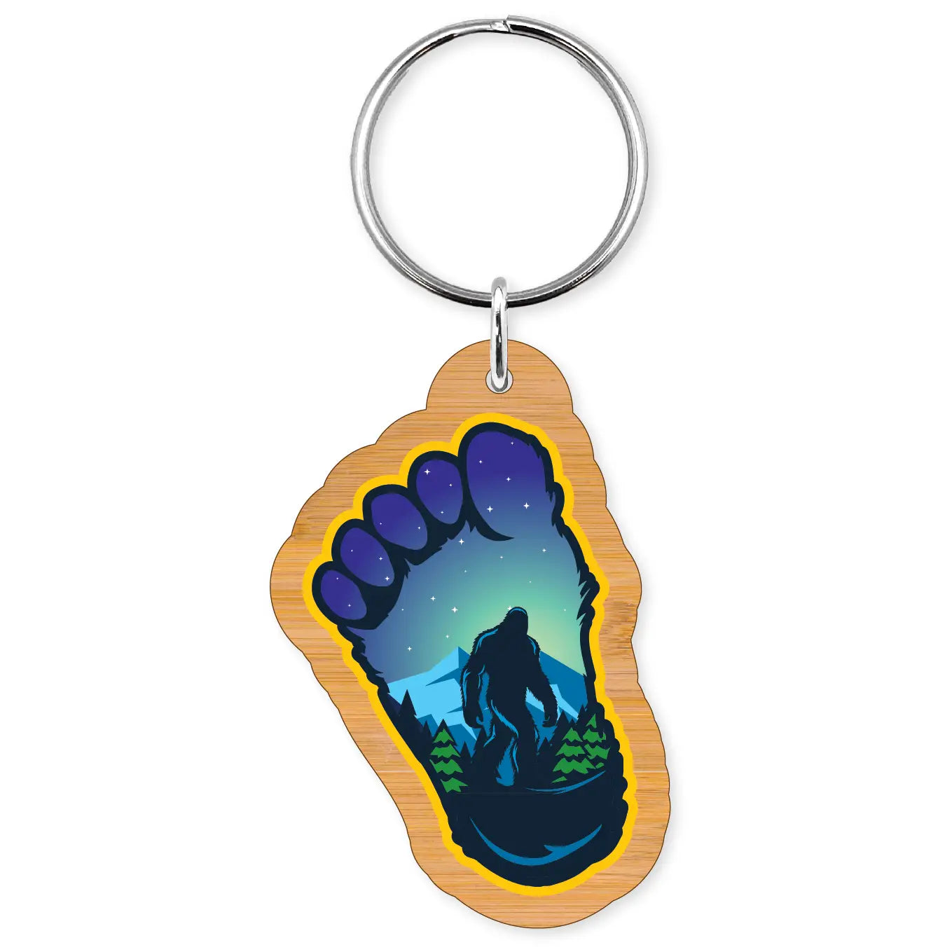 Bigfoot Footprint Silhouette Keychain