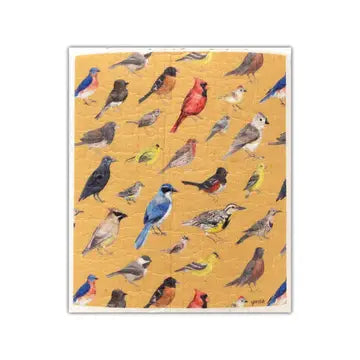 Birds Sponge Cloth Swedish Dish Towel