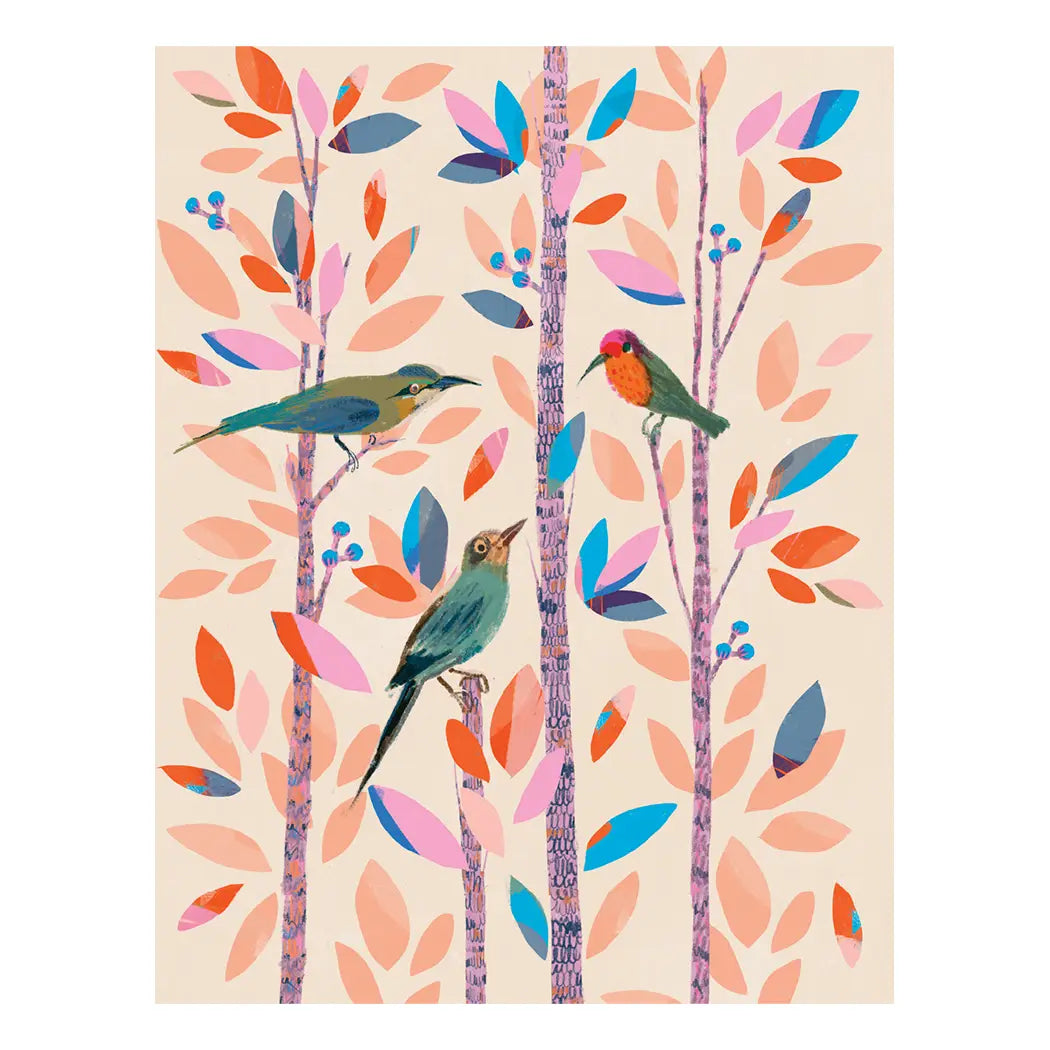 Birds on Branches Birthday Greeting Card