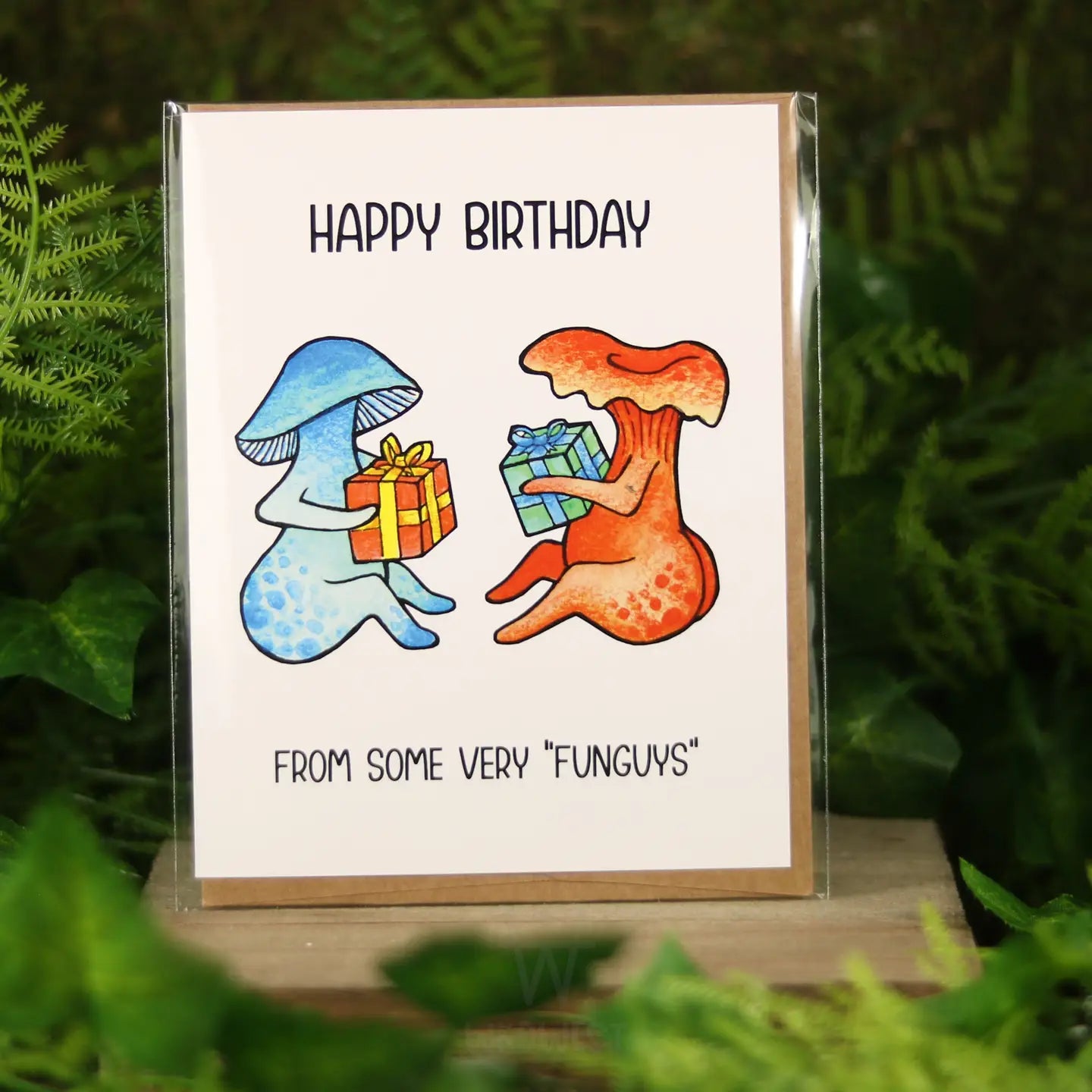 Happy Birthday Funguys Greeting Card w/Sticker