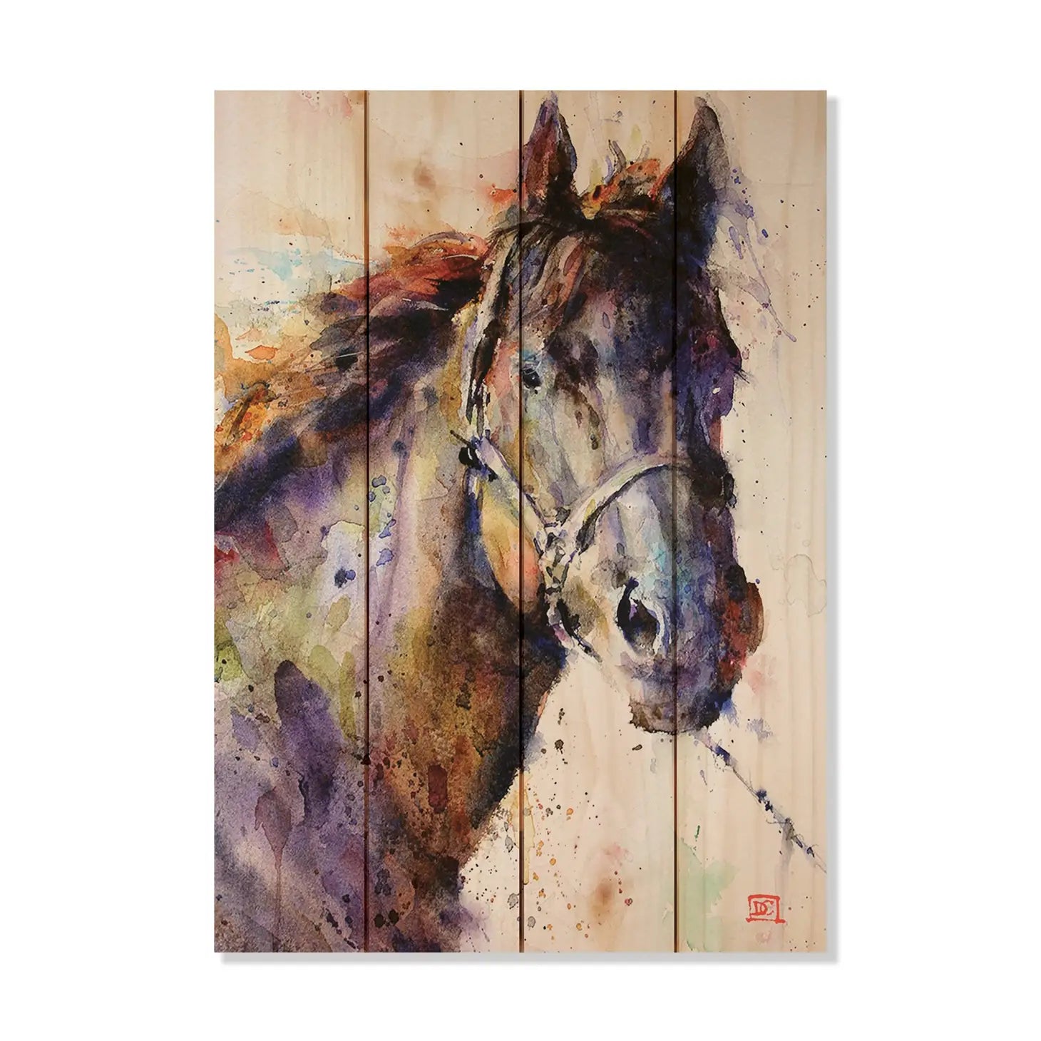 Black Stallion Wood Print