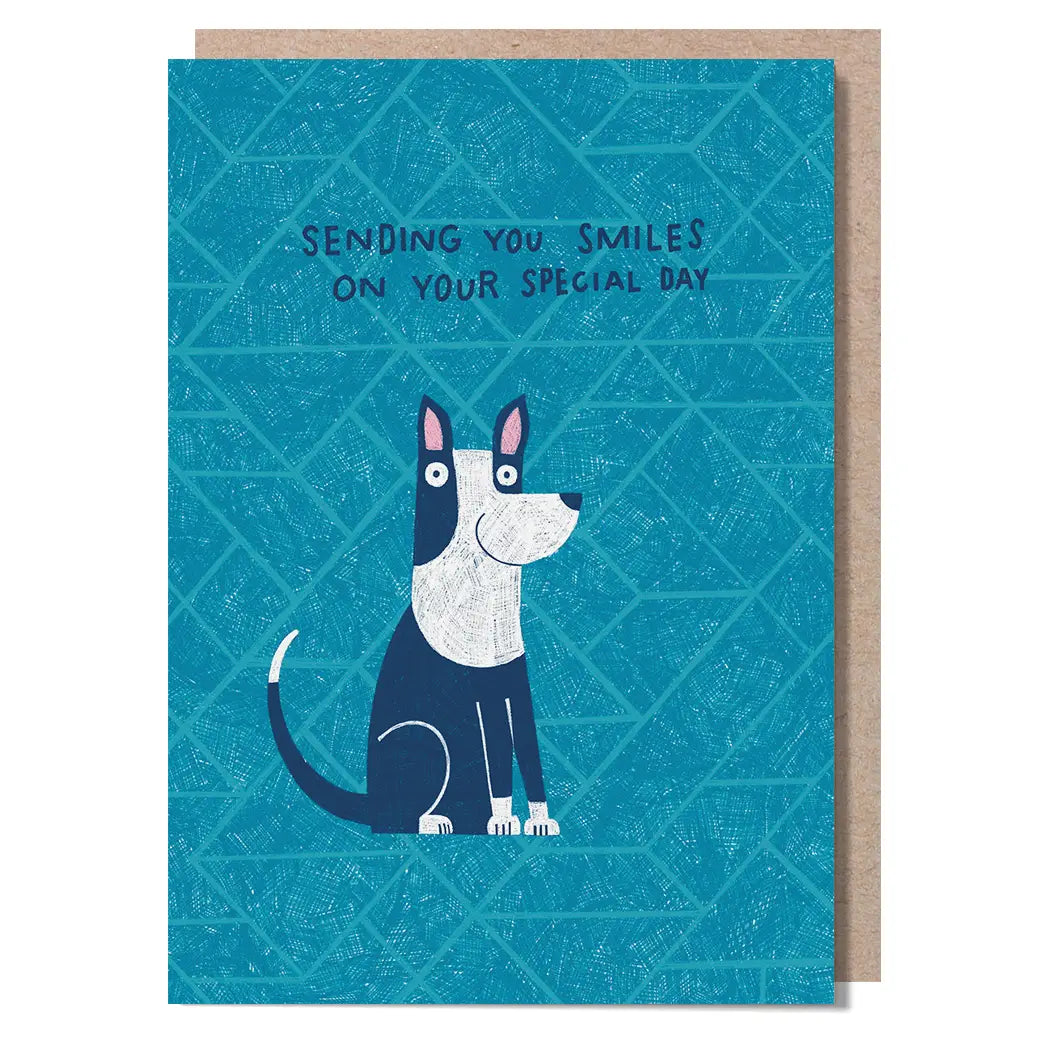 Blue Dog Birthday Card