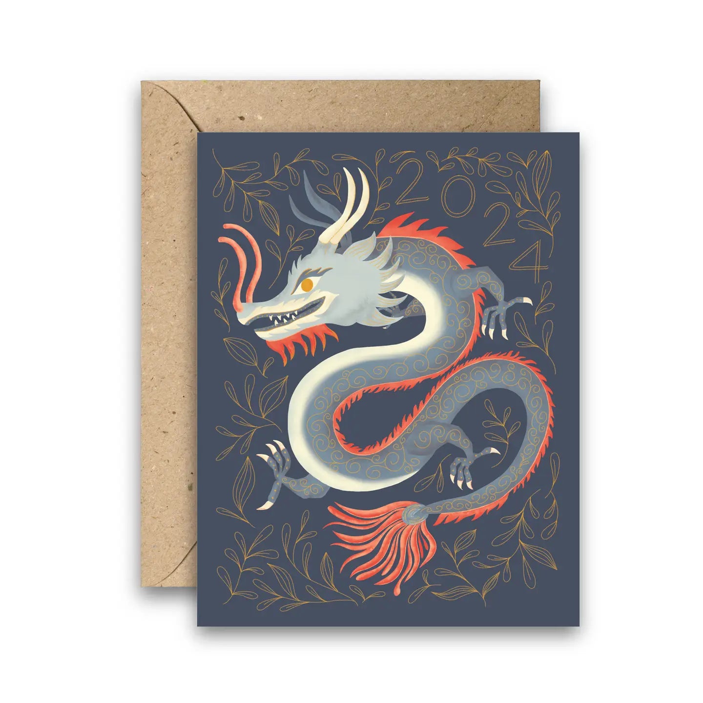 Blue Lunar Dragon Greeting Card