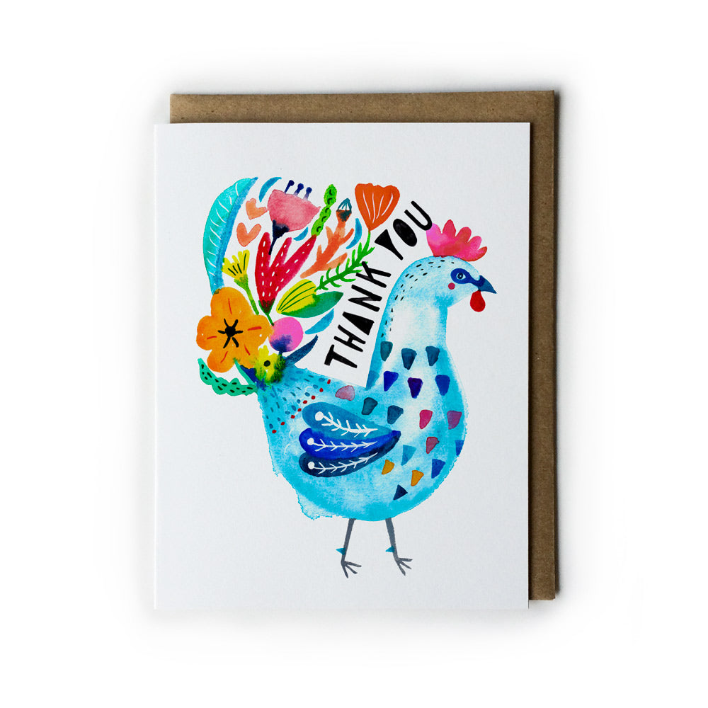 Blue Rooster Thank You Card (Boxed Set of 6)