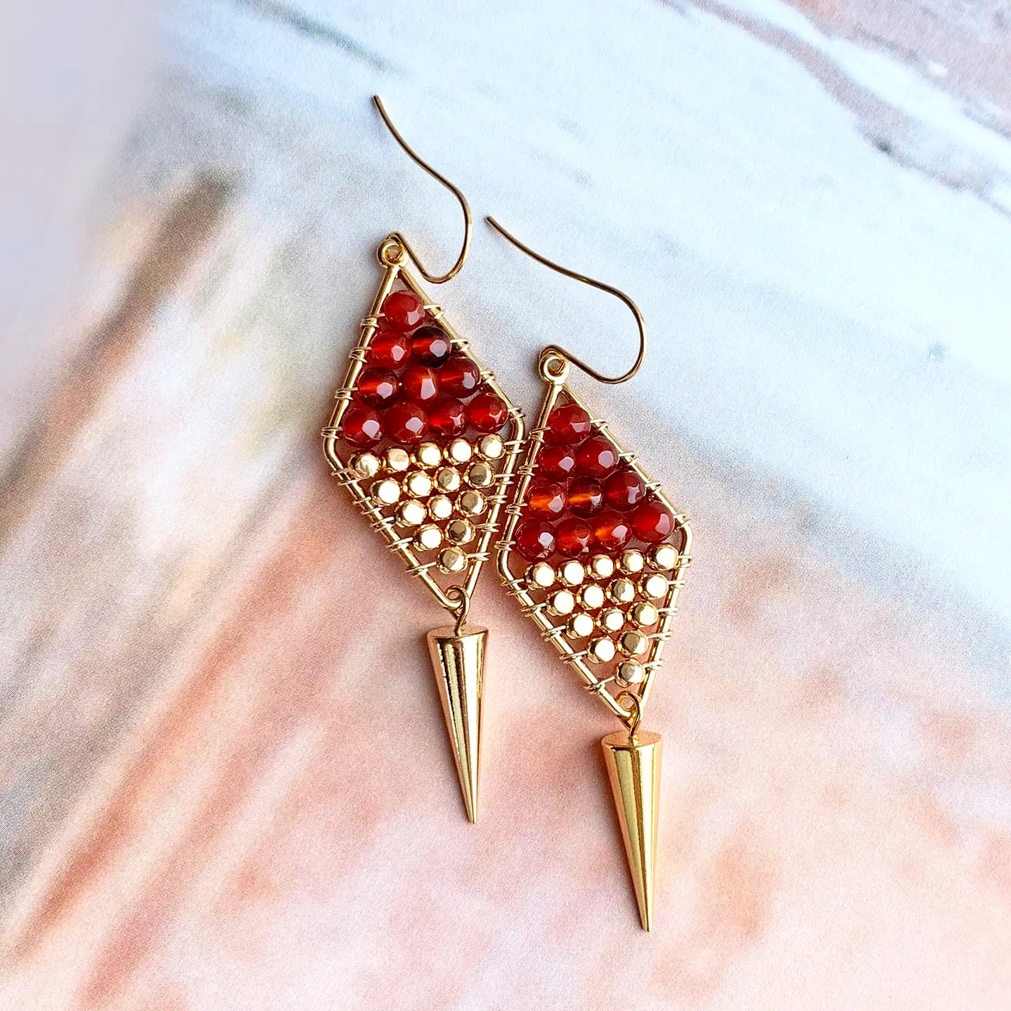 Bold Agate Spike Earrings