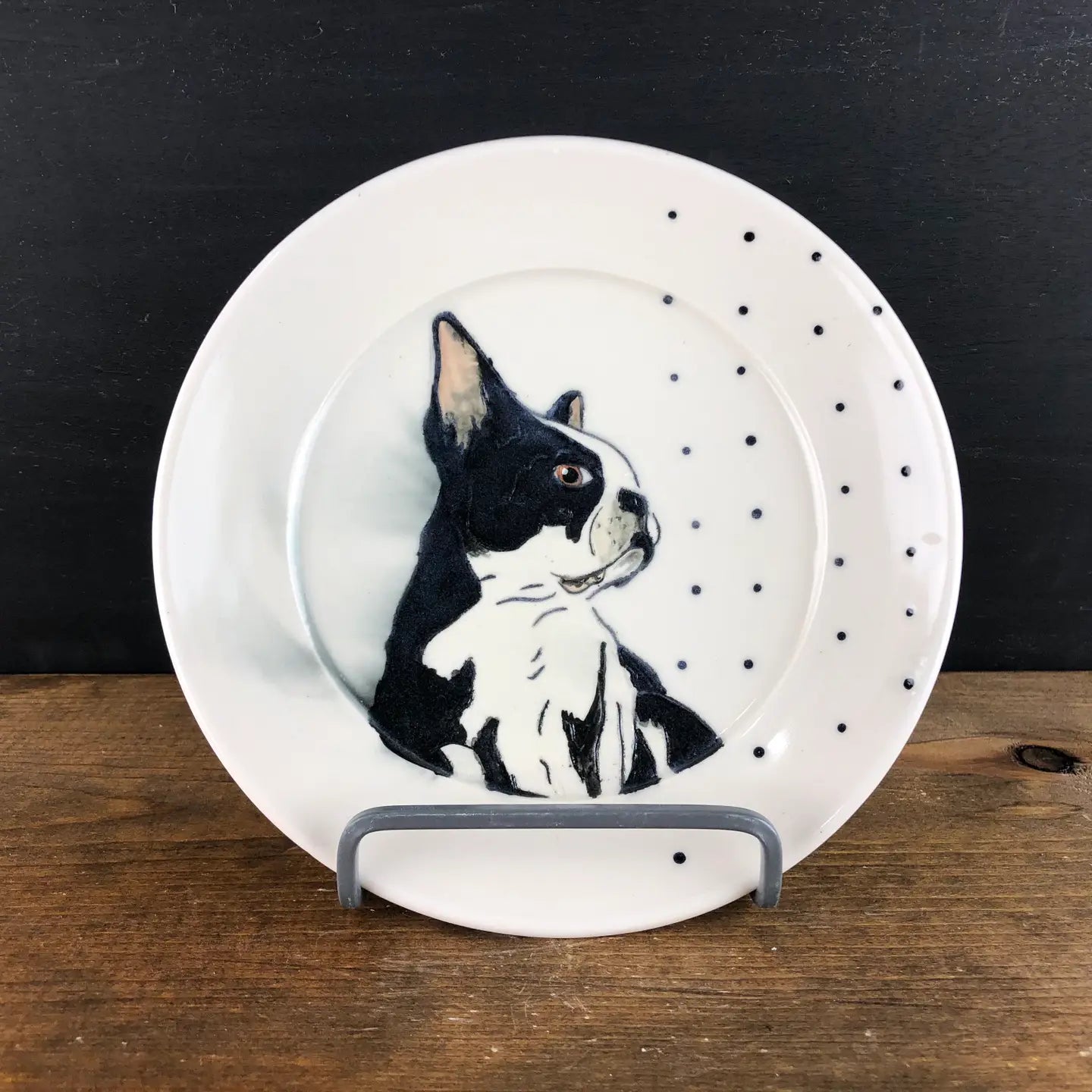 Boston Terrier Dessert Plate 7"