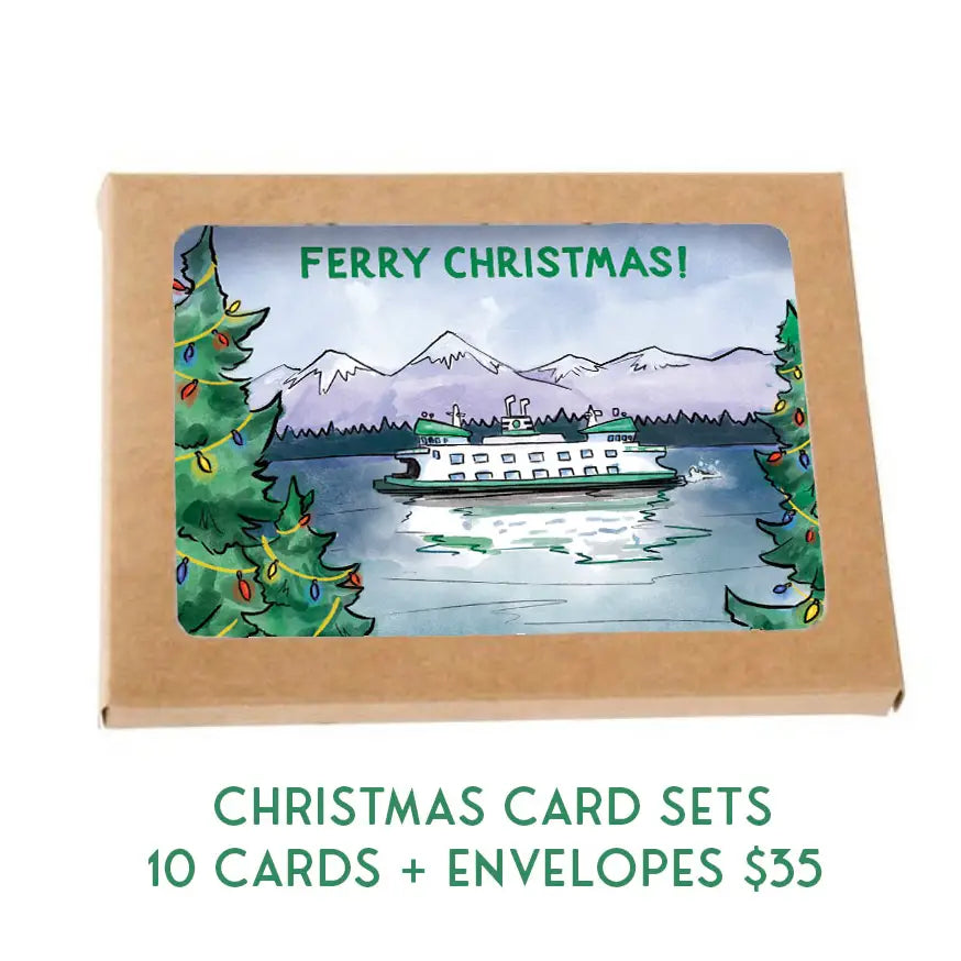 Boxed Christmas Card Sets. Pnw Themed Holiday Cards