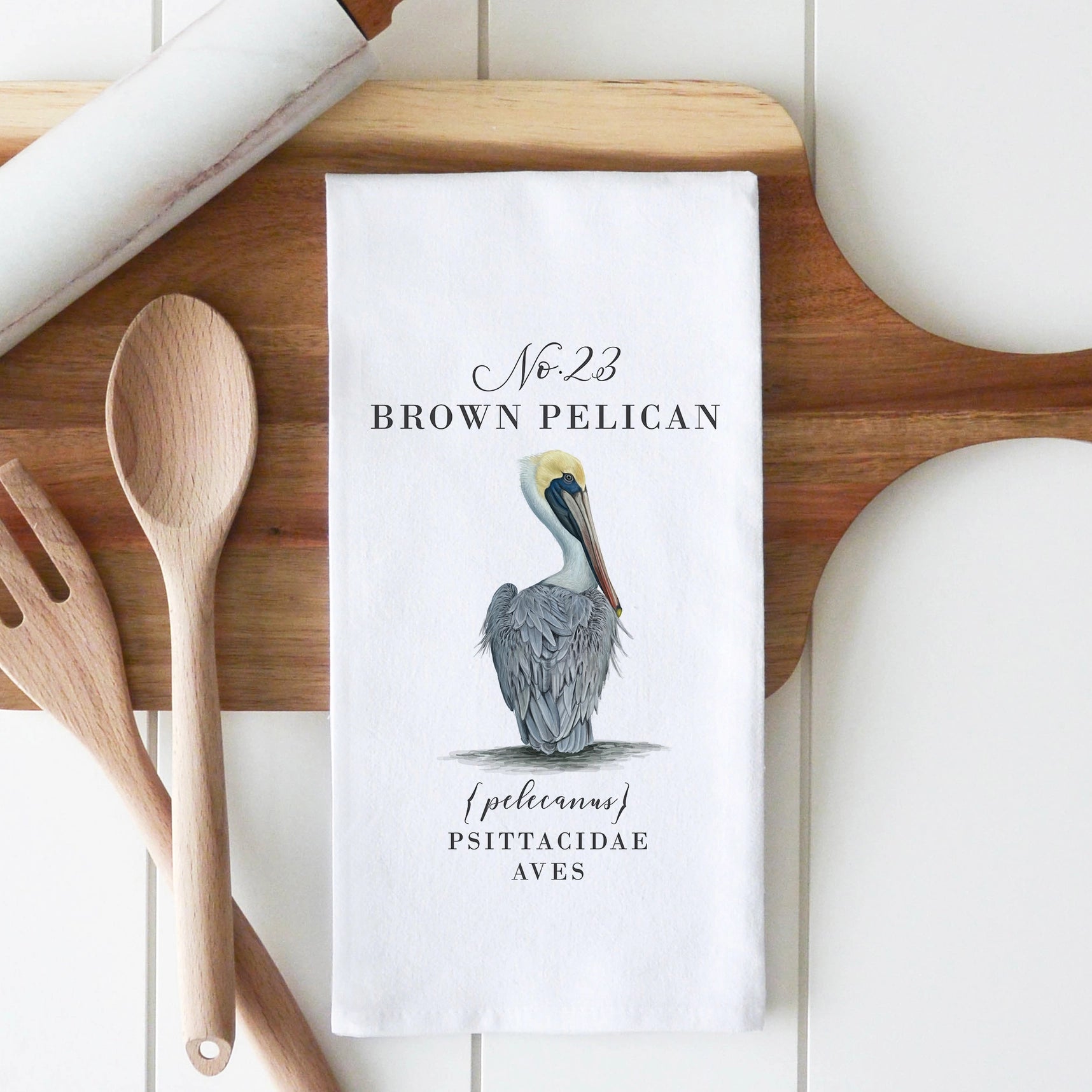 Port Townsend Brown Pelican Tea Towel