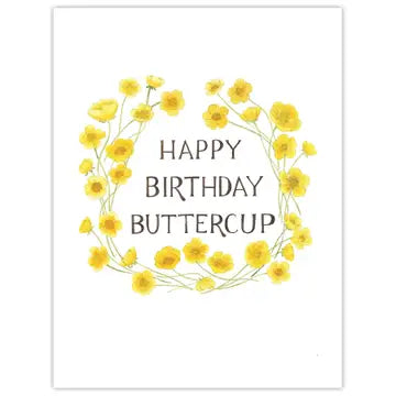 Buttercup Birthday Card - Watercolor Greeting Card