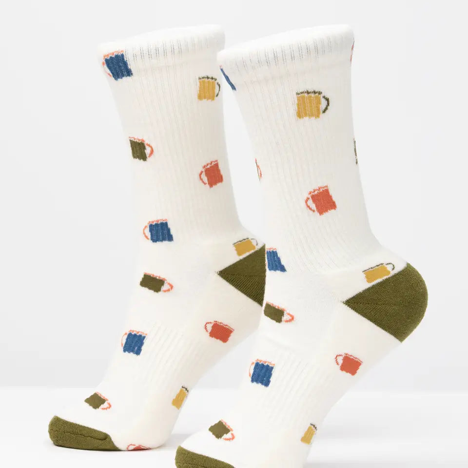 Camp Cup Pattern Sock (Vintage White)