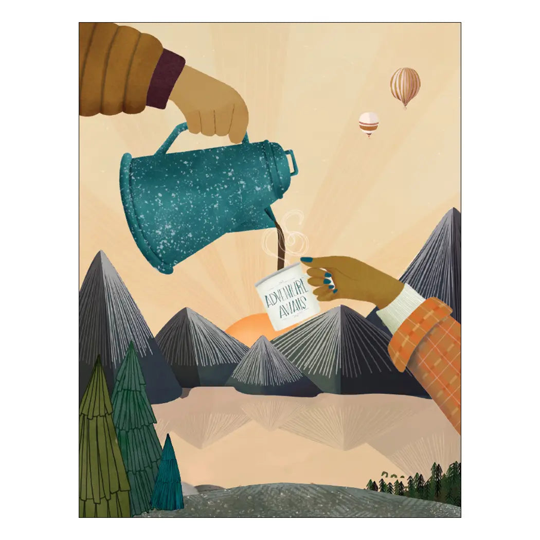 Camping Coffee Greeting Card