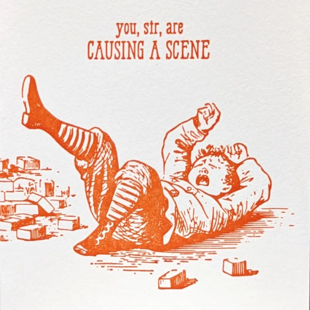 You, sir, are CAUSING A SCENE Blank Greeting Card