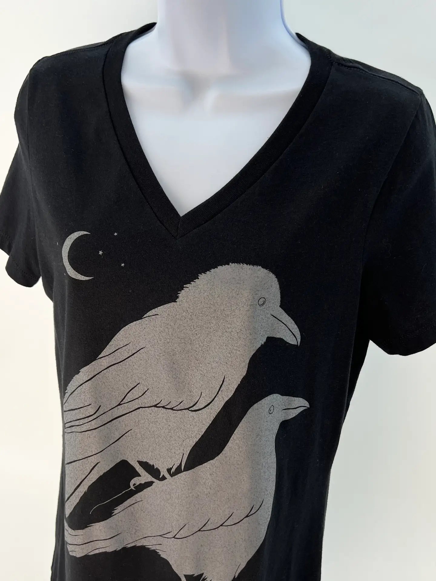 Celestial Ravens V-Neck Short Sleeve Shirt