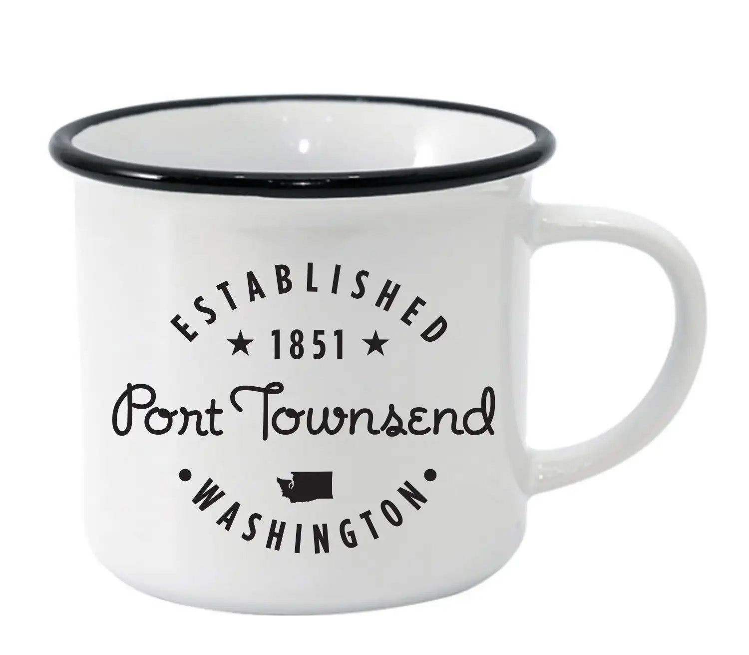 Port Townsend, Washington Enamelware Camper 12oz. Mug