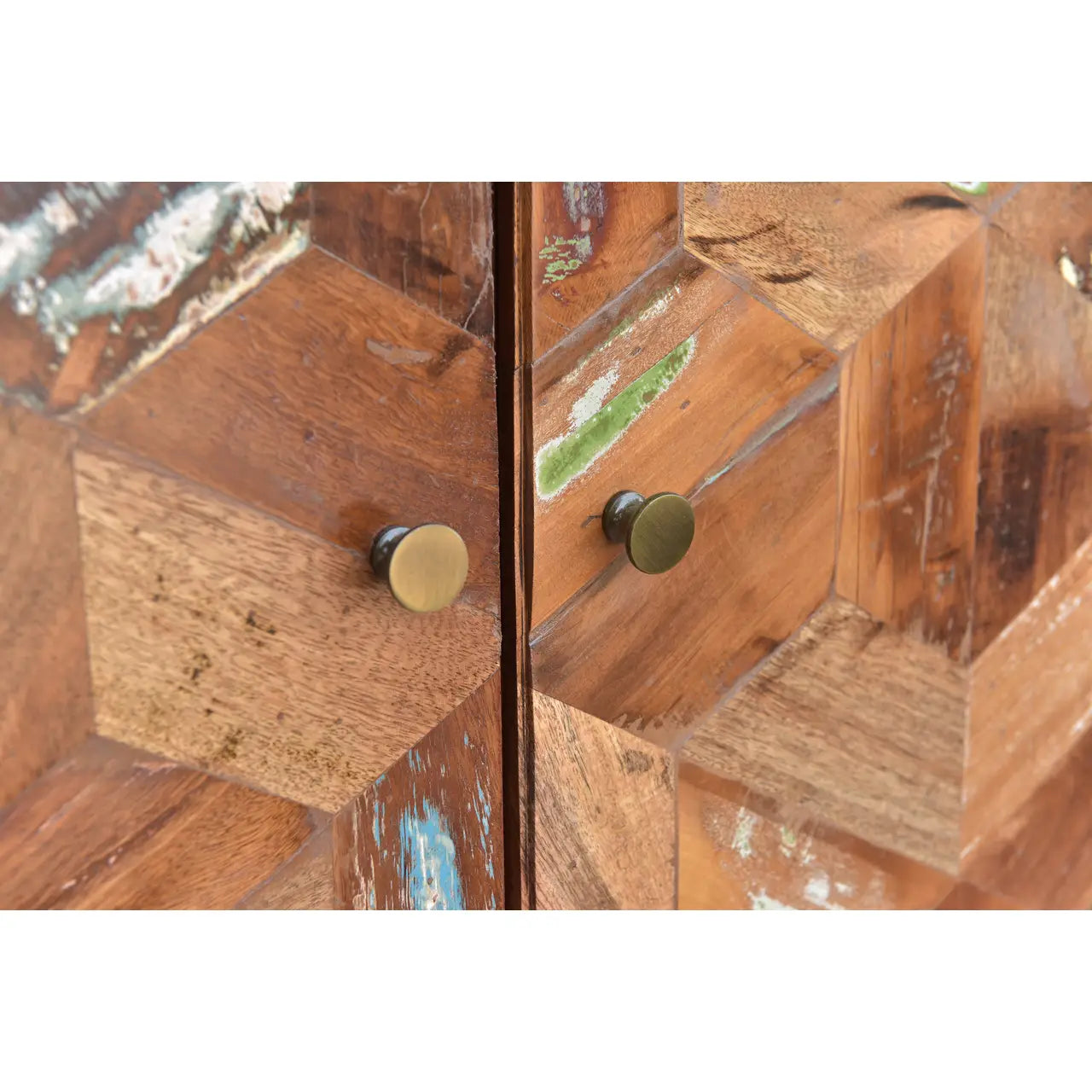 Chevron 2-door Wooden Cabinet