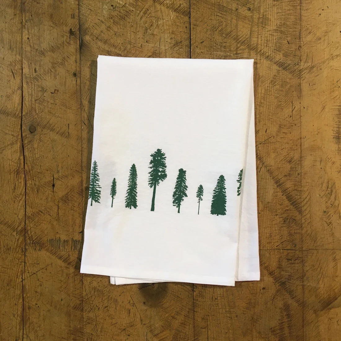 Conifers Screen Printed Tea Towel