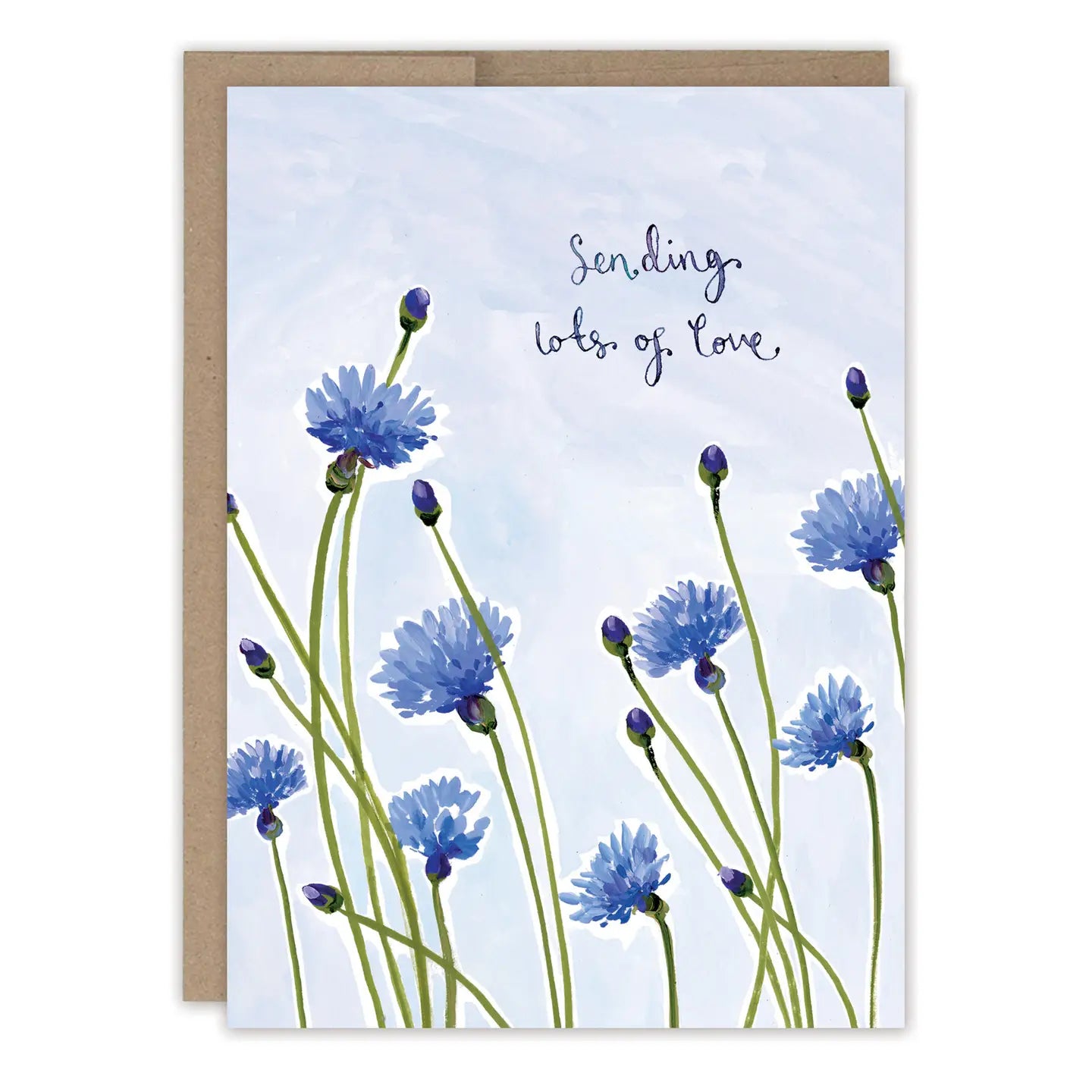 Cornflowers Sending Love Sympathy Card