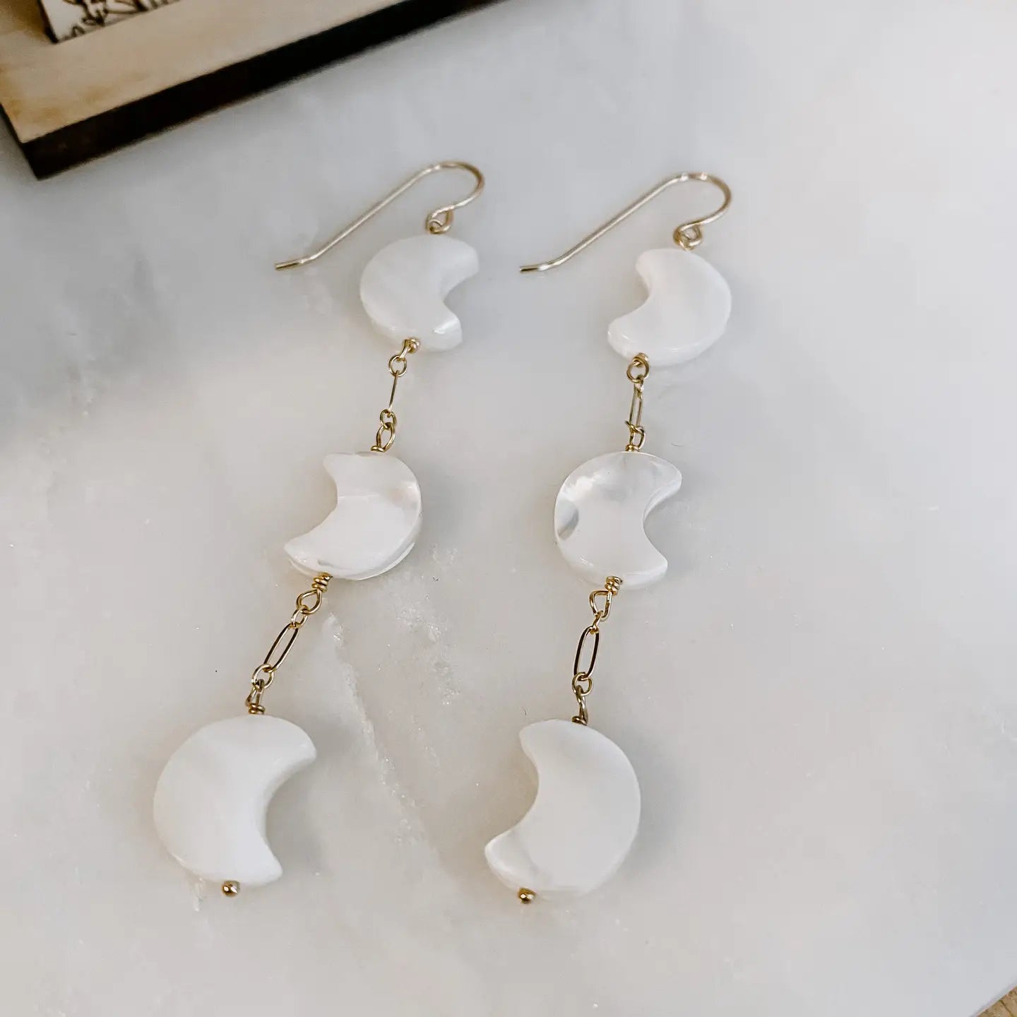 Crescent Moon Mother of Pearl Earrings