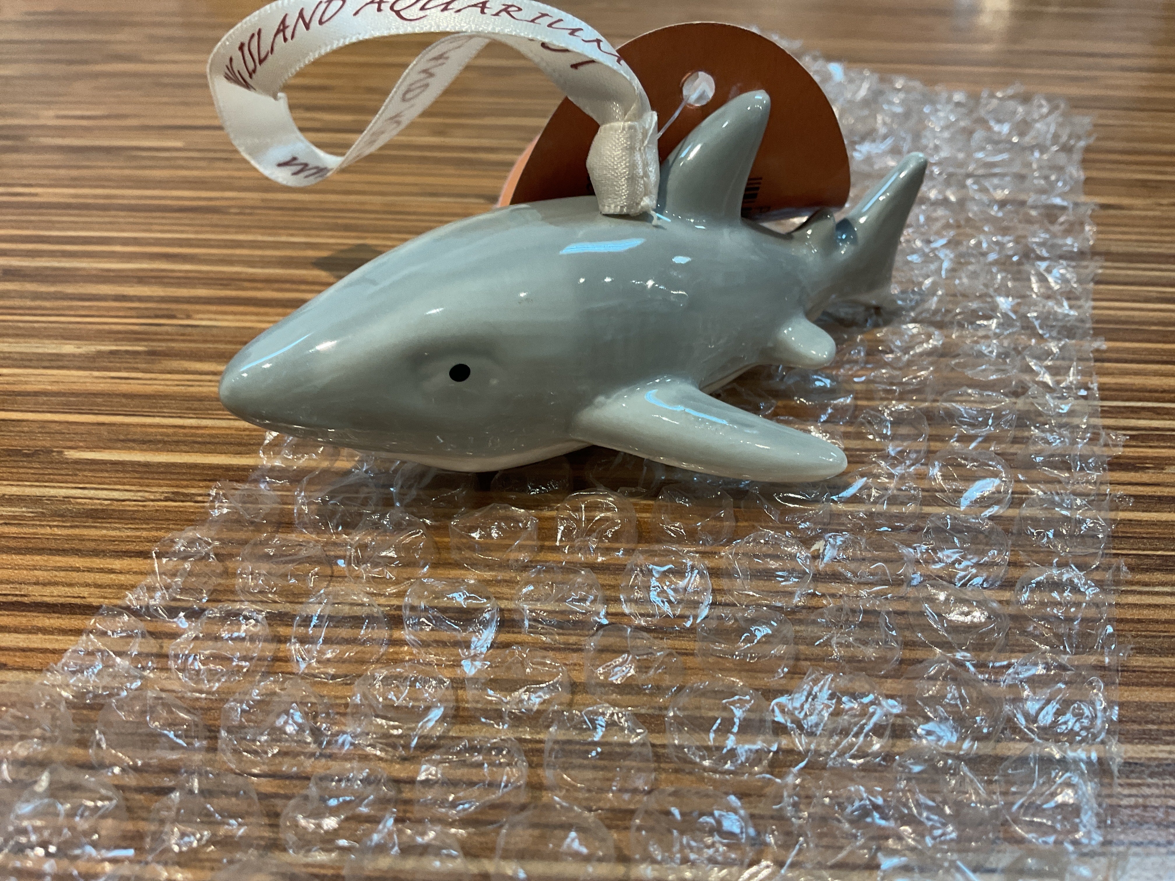 Hand blown glass ornament Shark