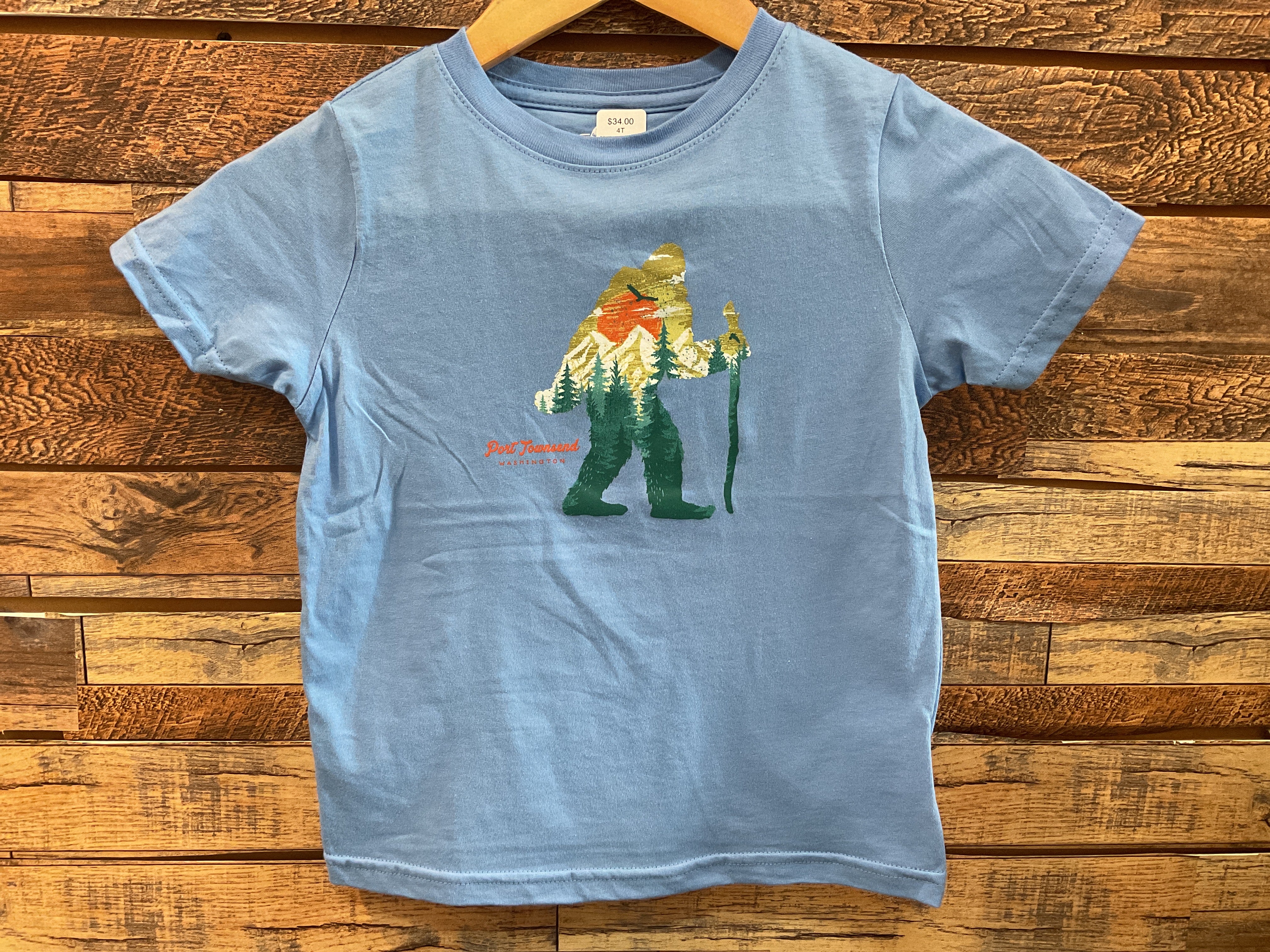 Port Townsend Squatch Hike Youth Blue Shirt