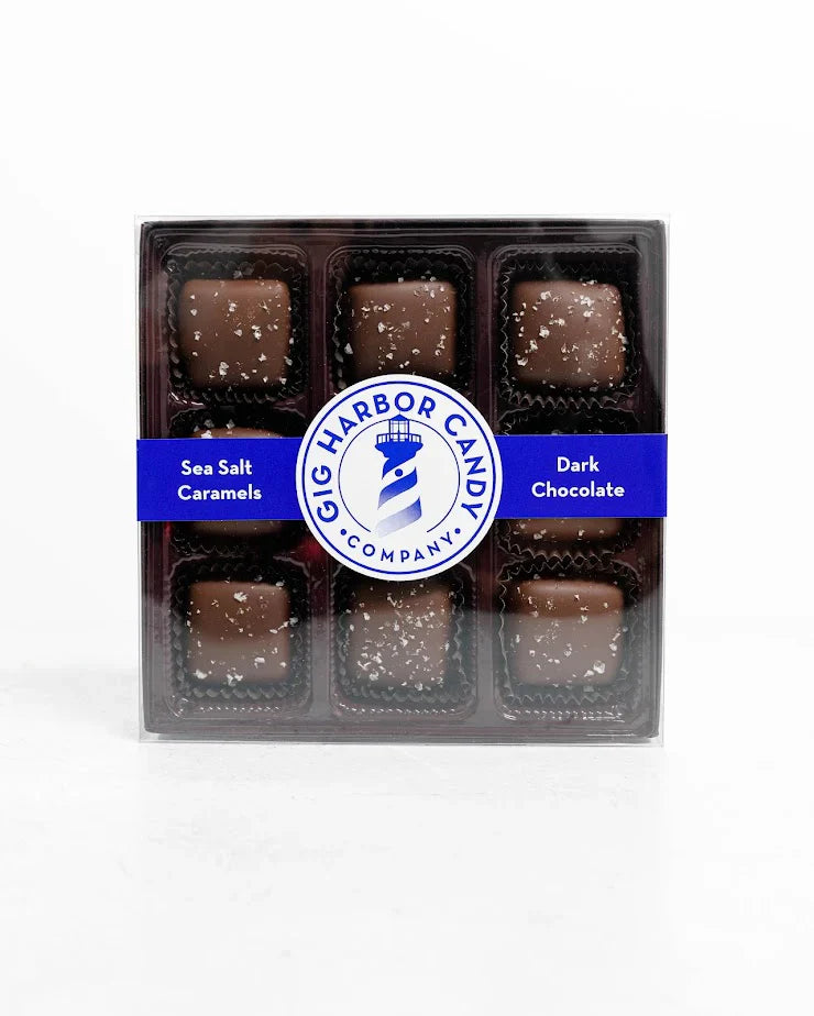Dark Chocolate Sea Salt Caramels (8oz box)