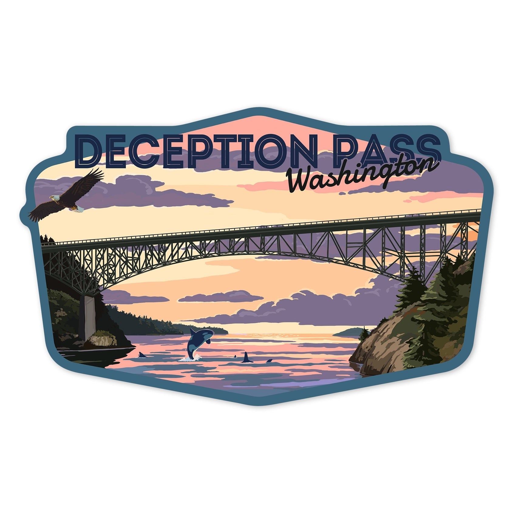 Deception Pass WA Die Cut Sticker
