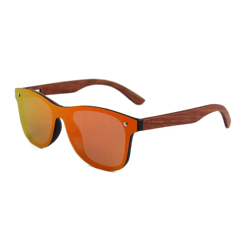 Real Wood Windscreen Style Sunglasses By WUDN Deep Red