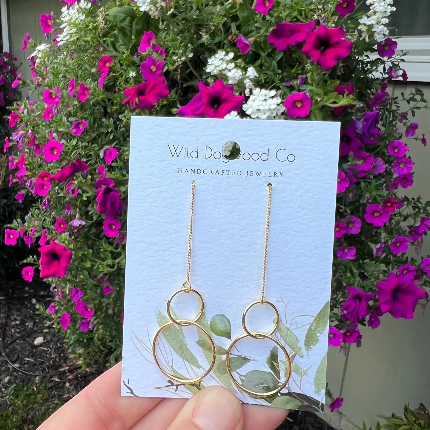 Double Circle Chain Earrings