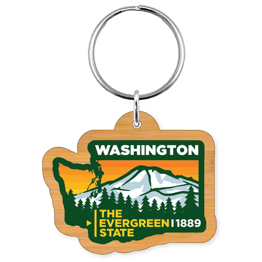 Evergreen State Washington State Shape Keychain