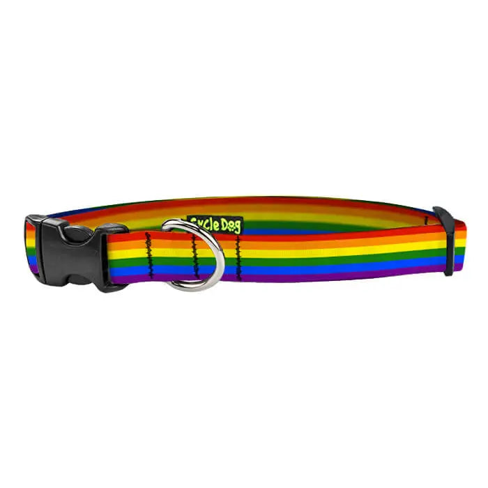 Rainbow Pride Dog Collar - Plastic Quick Release