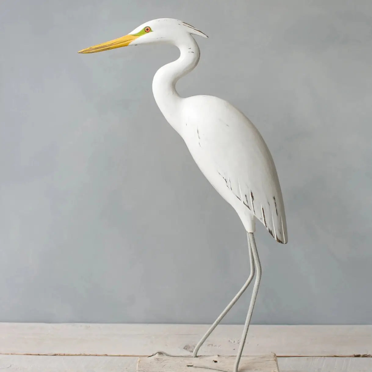 Carved Wood Egret - by Aviologie - 25'
