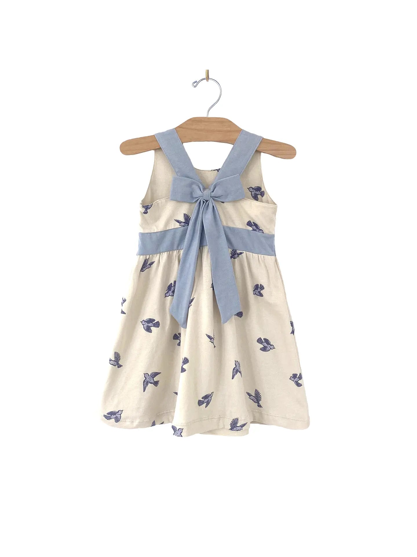 Empire V Back Dress- Bluebird- Natural